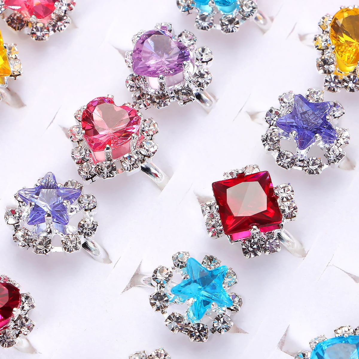 Frcolor 36Pcs Children's Toys Rings Jewelry Box Jewelry Little Girl ...