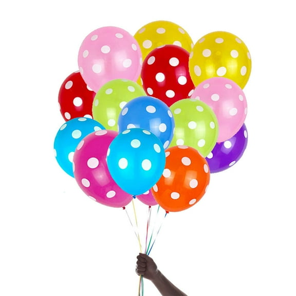 50pcs 12 Inch Colorful Dot Balloons Inflatable Air Balloons Lovely Decor for Wedding Birthday Party Random Color