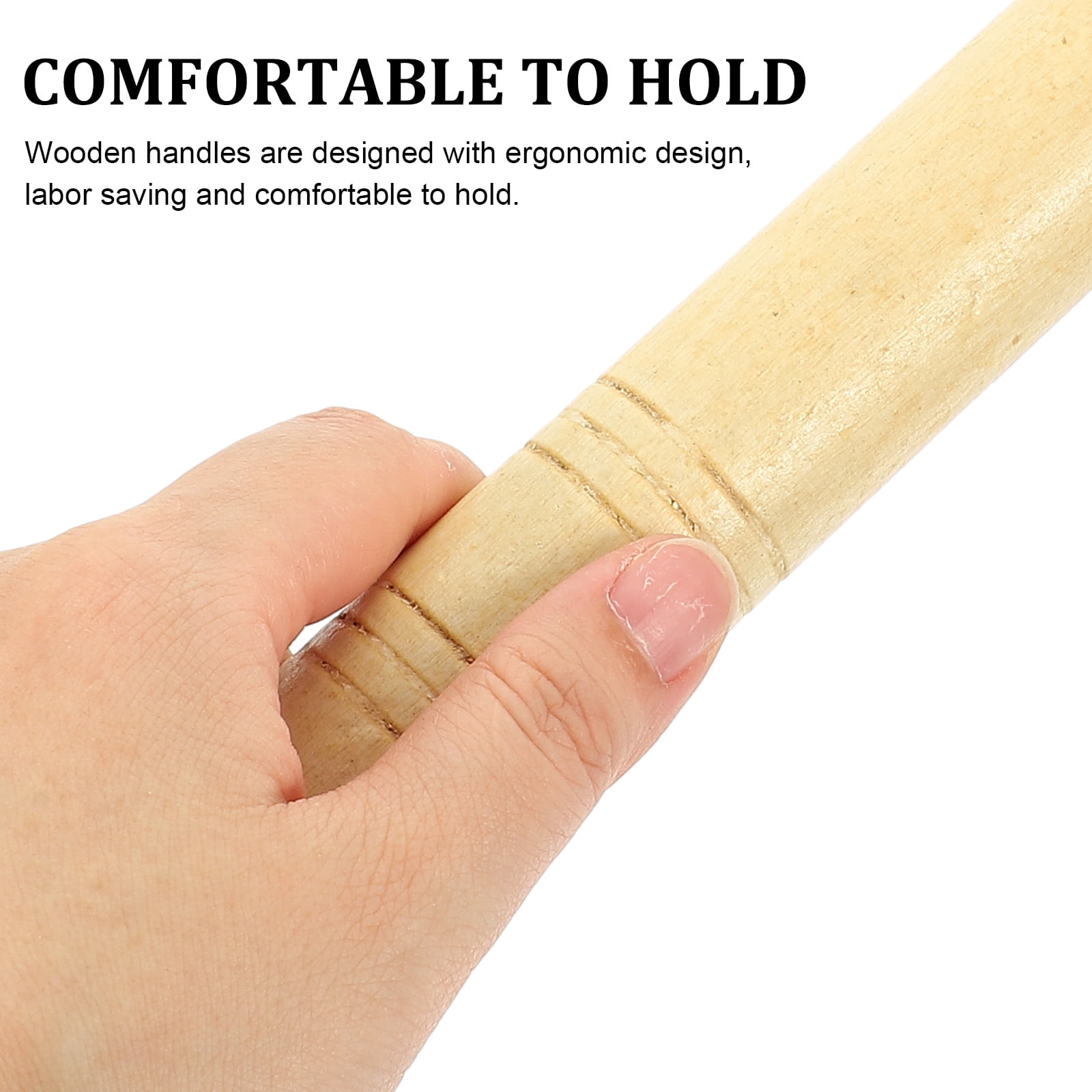 Frcolor 5pcs Wooden Handles Replacement Handle Wood Tool Handle for