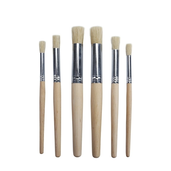 6pcs/set Professional Paint Brushes Round Pointed Tip Nylon Hair Wooden Handle Artist Acrylic Brush for Acrylic Watercolor Oil P