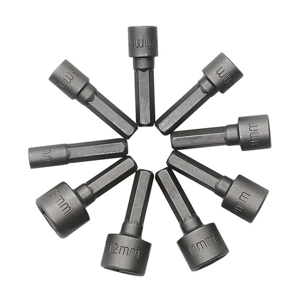 Frcolor 9Pcs 5 13mm Metric Socket Nut Impact Driver Adapter Drill Bits 1 4 Inch Hex Tool Set Nut Driver Socket Bit Set 5mm 6mm 7mm 8mm 9mm 10mm 11mm 12mm 13mm Walmart