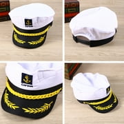 Frcolor Adult Yacht Boat Ship Sailor Captain Costume Hat Navy Marine Admiral (White)