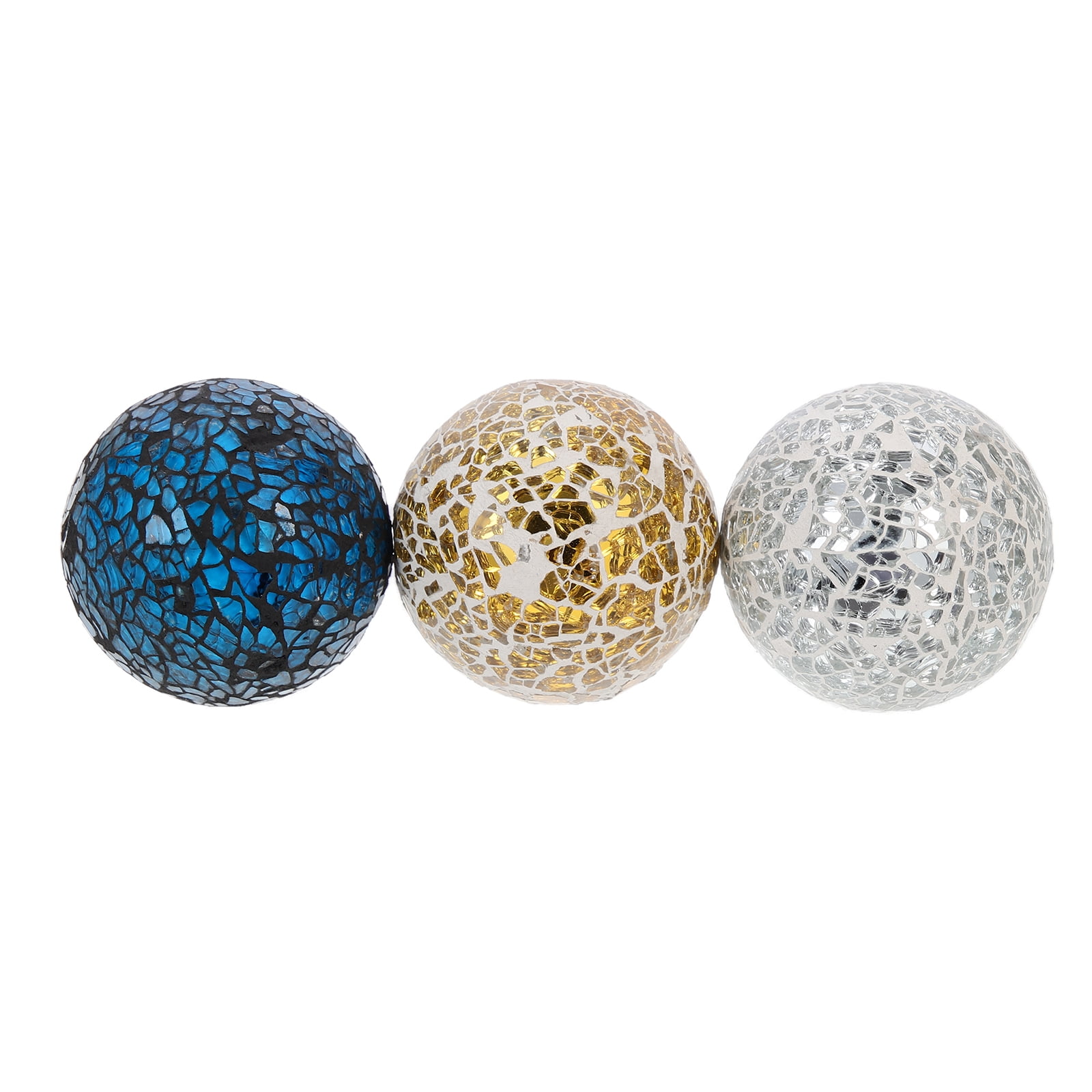 Frcolor Balls Decorative Glass Mosaic Sphere Mirror Disco Filler Orbs