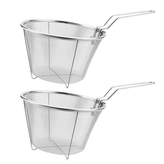 Frcolor Basket Strainer Mesh Steel Stainless Fries French Fry Fryer Baskets Food Frying Deep Wire Noodle Colander Spoon Skimmer
