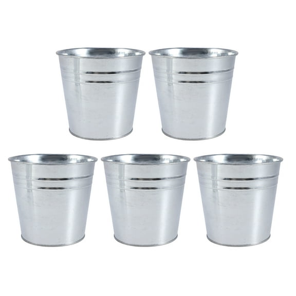 WRISTBIQUE Flower Pot Zinc Plated Iron 5Pcs 4.8In x 4.5In x 3.6In