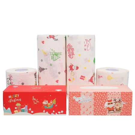 KAKOWELY Festive Toilet Roll Paper Colored Assorted Color For Christmas Parties 1 Set 6.5x7x16.5in