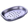 thumbnail image 1 of Stainless Steel Soap Dish with Double Layer Draining Tray for Bathroom Kitchen Silver Oval Dot, 1 of 10
