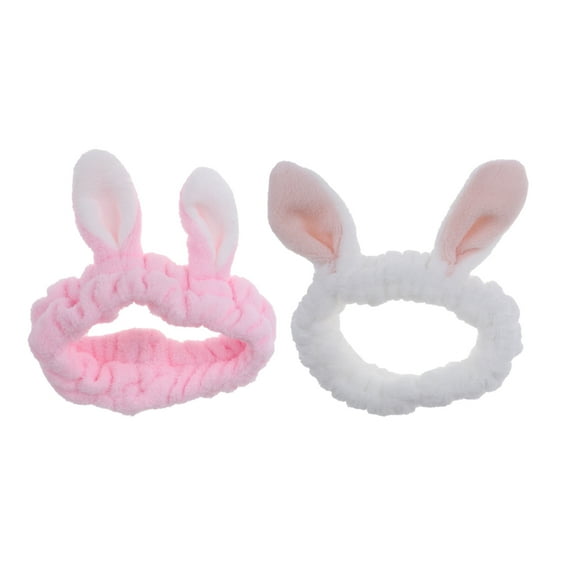 FRCOLOR Elastic Makeup Headbands White Girls Halloween Party Costume Masquerade 2Pcs