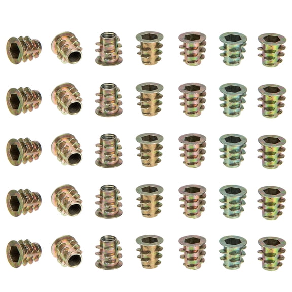 Frcolor Inserts Nut Threaded Screw Wood Bolt Connector Fastener Furniture Socket Insert Assortment Nuts Flanged