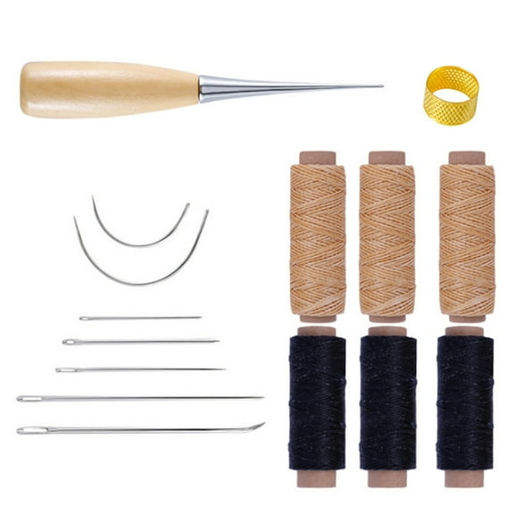 Frcolor Leather Sewing Stitching Tools Craft Tool Diy Kit Set Supplies Working Kits Hand Thread Needles Stamping Thimble