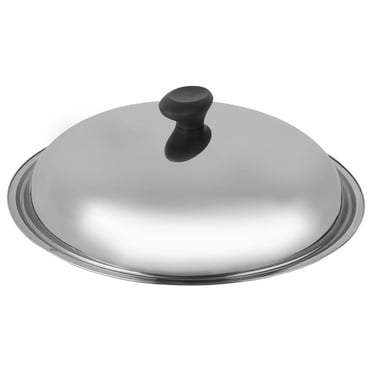 Frcolor Lid Cover Pot Pan Dome Universal Steel Stainless Cookware Pans Replacement Frying Lids Cooking Pots Basting Grill Metal