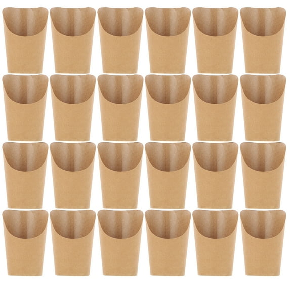 WASHWEPE Kraft Paper Cup Khaki Treat Snack Cups 100Pcs 3.3x3.3x4.5in