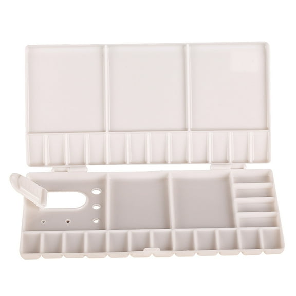 WRISTBIQUE White Plastic Watercolor Palette Durable Empty Tray for Painters Students
