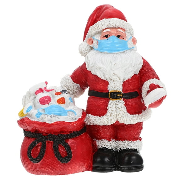 WASHWEPE Mini Resin Ornaments Santa Claus Shape Garden Decor Outdoor Garden 1Set 1.97X1.18X2.75in