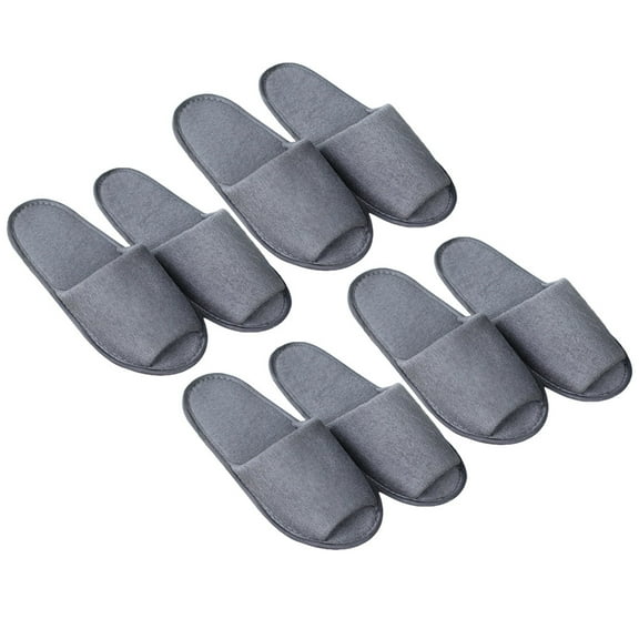 WRISTBIQUE Wristbique Grey Foldable Indoor Slippers 4 Pairs for Men Travel