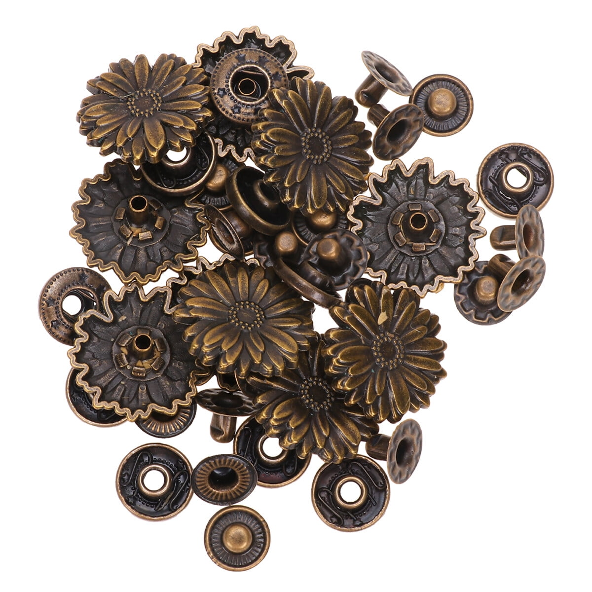 Frcolor Snap Buttons Brass Vintage Press Studsclothing Bronze Fastener ...