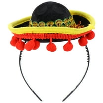 Frcolor Sombrero Hats Mexican De Hair Hat Fiesta Party Cinco Mayo Muertos Dia Fringehoop Band Hairband Mexico Cap Fabric
