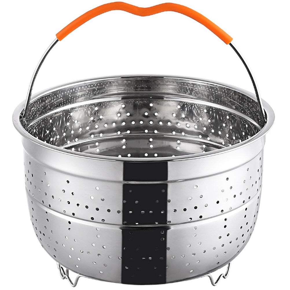 Frcolor Stainless Steel Steamer Basket Vegetable Steamer Basket Metal Draining Basket Reusable Washing Basket