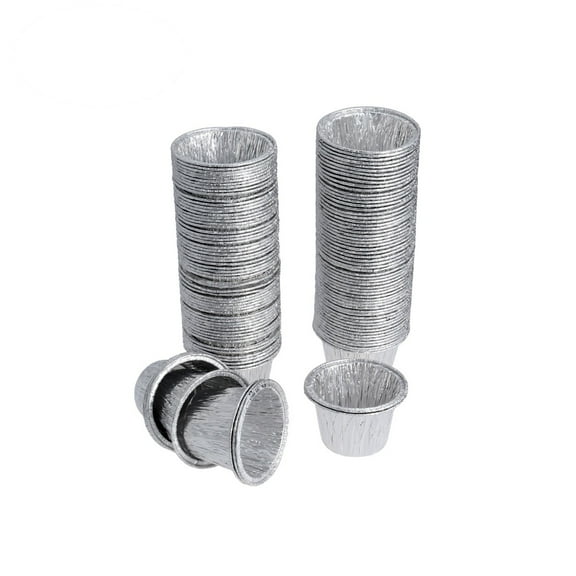 Frcolor Tart Egg Cups Foil Disposable Mold Pans Molds Baking Tin Pudding Tins Cake Ramekins Mini Round 5 3 4 Cup Aluminum