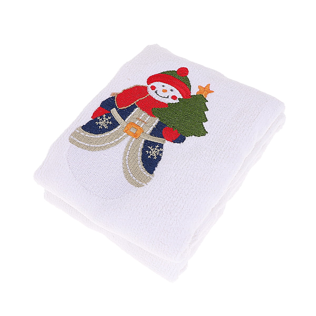 Frcolor Towels Christmas Towel Guest Dish Hand Face Cotton Cleaning