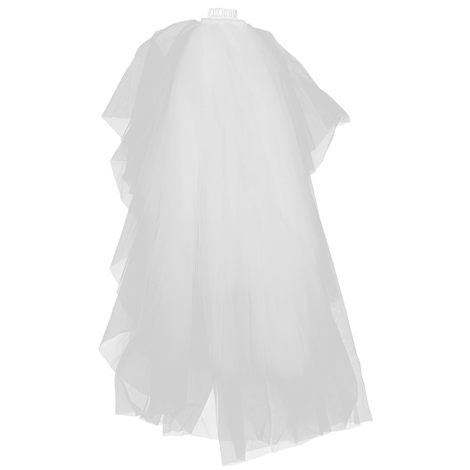 Frcolor Veil Wedding Bridal Short Bride Brides White Veils Hair Vails  Accessories Gauze Dress Cathedral Tutu Layered Vail 
