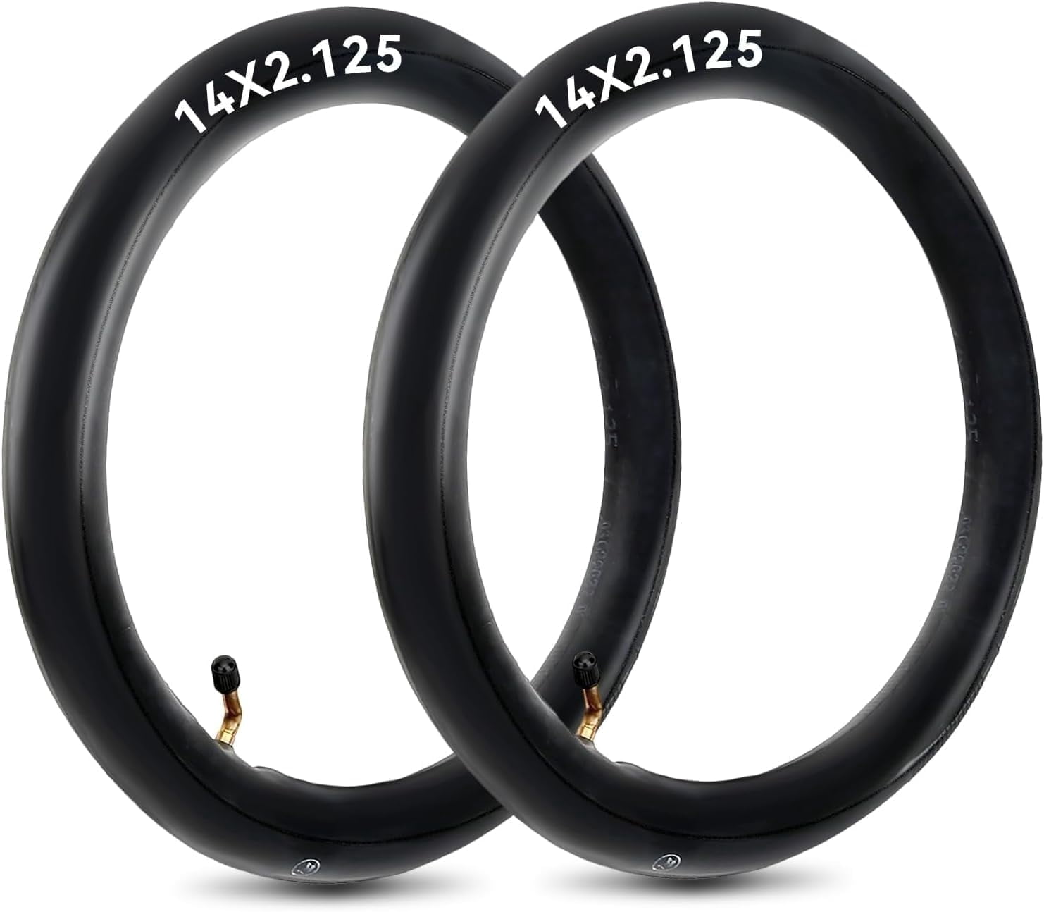 Frdhee 2 Packs Inner Tube 14 x 2.125, Electric Bike Tire Tube with Angled Valve Stem Electric Scooter E-Bike Inner Tube Replacement