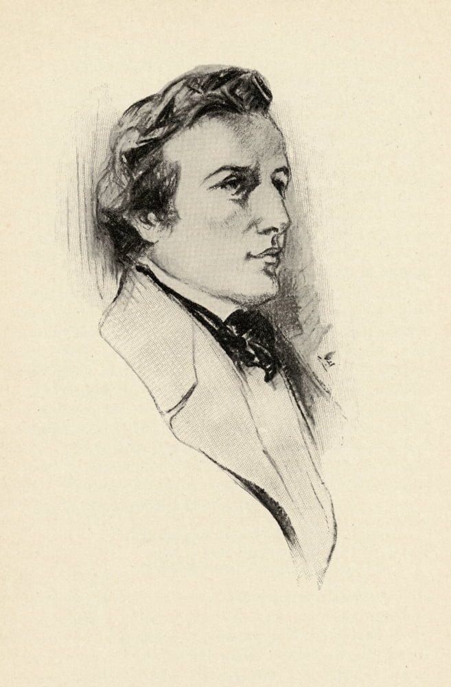Frdric Fran???ois Chopin 1810-1849 Polish Composer And Outstanding Pianist Portrait By Chase Emerson American Artist 1874-1922 Canvas Art - Ken Welsh Design Pics (24 x 36)