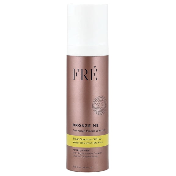 Fre Bronze Me, Sun-Kissed Mineral Sunscreen, SPF 50, 3.38 fl oz (100 ml)