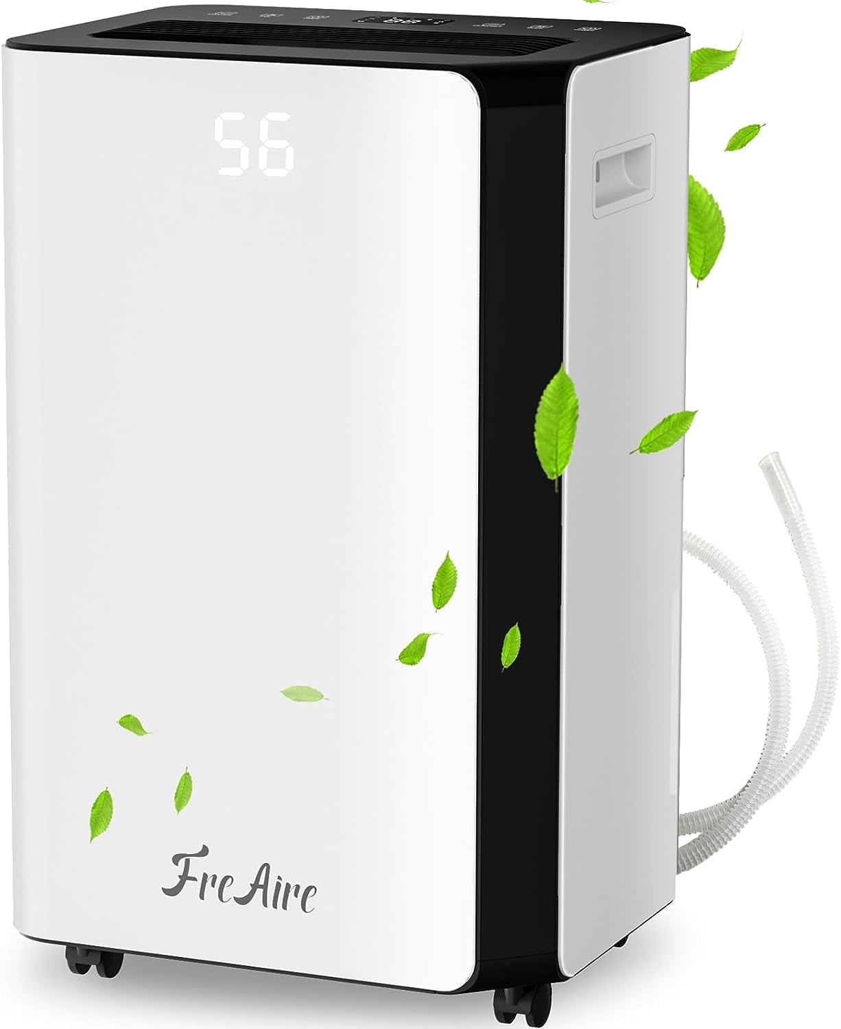 FreAire 50 pt 4500 sq ft Dehumidifier in White - Auto Manual Drain, 3 Operation Modes, 24 Hour Timer