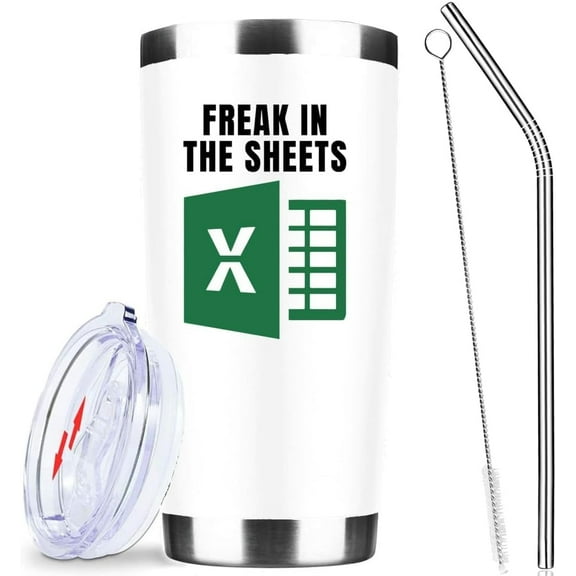Freak in The Sheets Coffee Mug - Oh This Calls for A Spreadsheet Tumblers - Accountant Gifts for Boss - Funny Water Bottle for Accountant CPA - Spreadsheet Tumbler for Nerd Coworkers - 20 Oz Tumbler