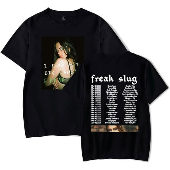 Freak Slug Big Candles Tour 2025 Merch Short Sleeve T-shirt Unisex Fashion Crew Neck Top