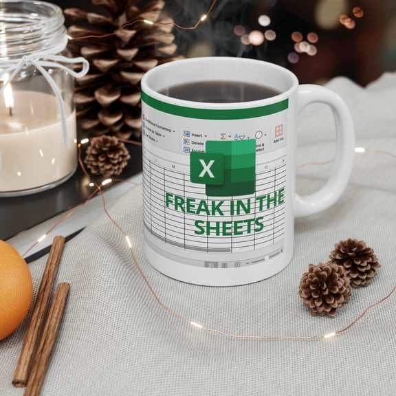 Freak in the Sheets Excel Mug: Funny Office Gift