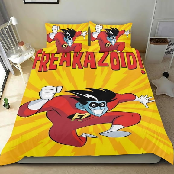 Freakazoid-themed Bed Sheet Set Three Piece Set Comfortable And Skin Friendly Unique Design Home Decor Gifts For Family Friends fans36x75Inches90cm*190cm