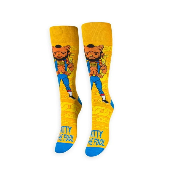 Freaker Feet Unisex Fun Colorful Cotton Socks, Mr. T, I Kitty the Fool