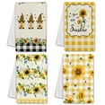 Freaki 4 Pcs Bee Gnome Dish Towels, Sunflower Kitchen Decor, Autumn