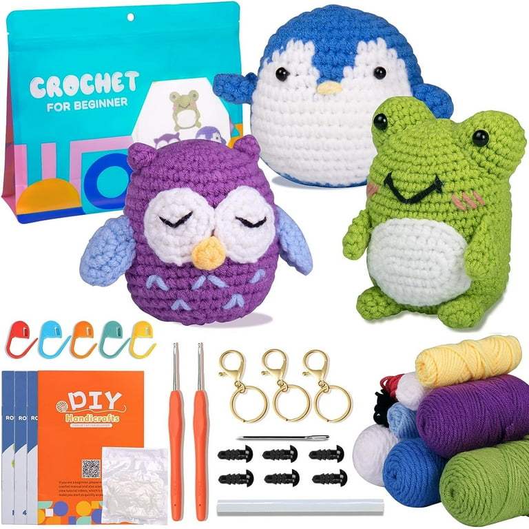 Crochet Stuffed Animal Kit Woobles Crochet Kit Beginneranimal DIY Beginner  Crochet Kit With Easy Peasy Yarn And Video Tutorials - AliExpress