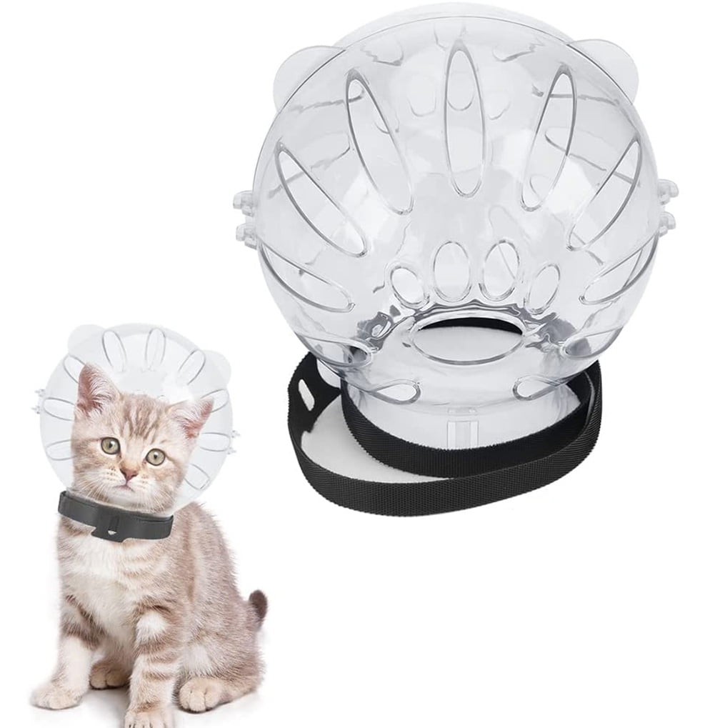 Freaki Cat Muzzle for Grooming, Large Cat Clear Helmet, Cat Face Mask