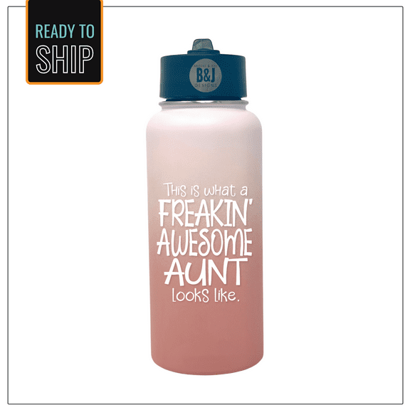 Freakin' Awesome Aunt Blush 32 oz Water Bottle