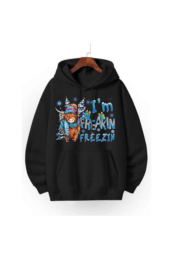 "Freakin' Freezin'" Hoodie - Unisex 300g Warm & Cozy Winter Sweatshirt