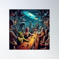 thumbnail image 1 of Freaky Alien Intergalactic Bar Poster Wall Art, Modern Wall Decor For Living Room Bedroom, 30x30 UNFRAMED, 1 of 3