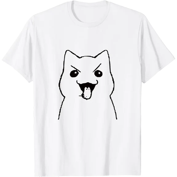 Freaky Cat Tongue Out Flight Meme Black Graphic T-Shirt Size S-5XL