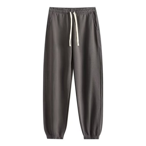 Freaswind Cotton Heavyweight Spring Autumn Winter Women's Casual Solid Sports Trousers Unisex Sweatpants Cropped Pants