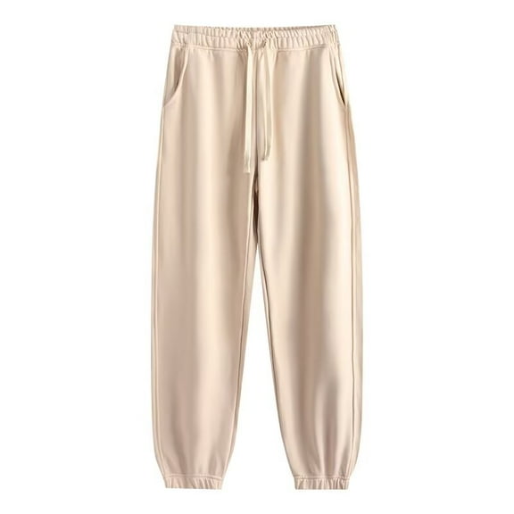 Freaswind Cotton Heavyweight Spring Autumn Winter Women's Casual Solid Sports Trousers Unisex Sweatpants Cropped Pants