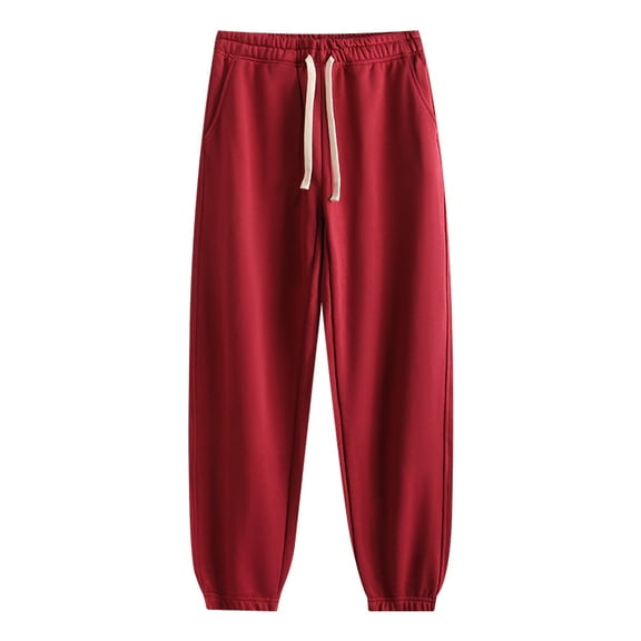 Freaswind Cotton Heavyweight Spring Autumn Winter Women's Casual Solid Sports Trousers Unisex Sweatpants Cropped Pants