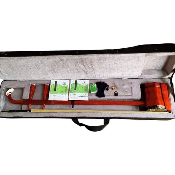 Freaswind Musical Chinese Erhu 2 Stringed Chinese Rosewood Violin Fiddle Instrument Chinese 2 Stringed Instrument with Free Accessories for Beginner Entry Level