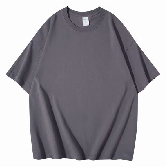 Freaswind Women's Oversized Solid Color Short Sleeve T-Shirt 240GSM Heavyweight Cotton Relaxed Fit Tee