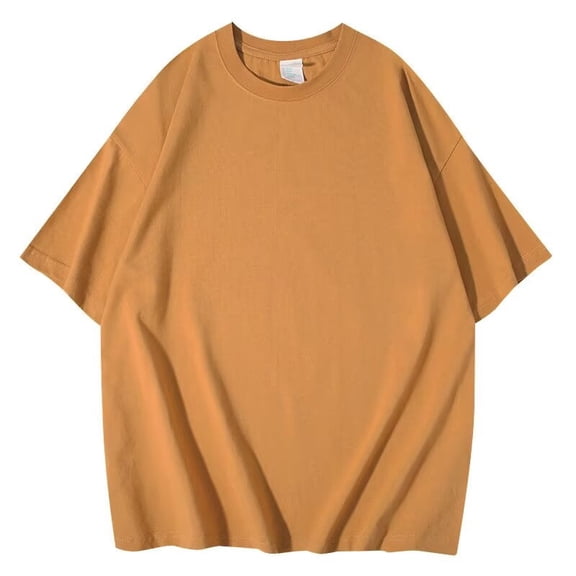 Freaswind Women's Oversized Solid Color Short Sleeve T-Shirt 240GSM Heavyweight Cotton Relaxed Fit Tee