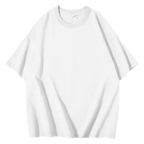Freaswind Women's Oversized Solid Color Short Sleeve T-Shirt 240GSM Heavyweight Cotton Relaxed Fit Tee