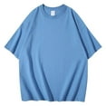 thumbnail image 1 of Freaswind Women's Oversized Solid Color Short Sleeve T-Shirt 240GSM Heavyweight Cotton Relaxed Fit Tee, 1 of 8