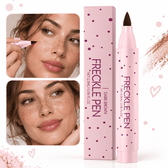 Freckle Makeup Pen, 2.5 mL Dark Brown Faux Freckles Face Makeup, Fine Point Applicator, Adjustable Dot Placement for Natural-Looking Creative Makeup